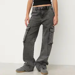 SYBILLA - Jeans Cargo Mujer Algodón Estilo Casual