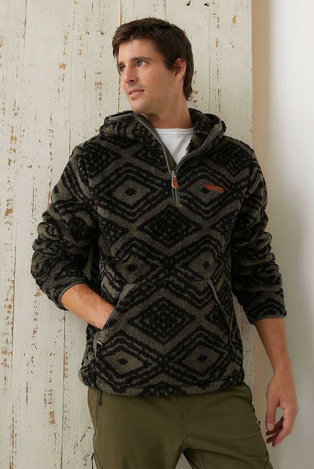 MOUNTAIN GEAR - Polerón Deportivo Hombre Mountain Gear Sherpa con Capucha
