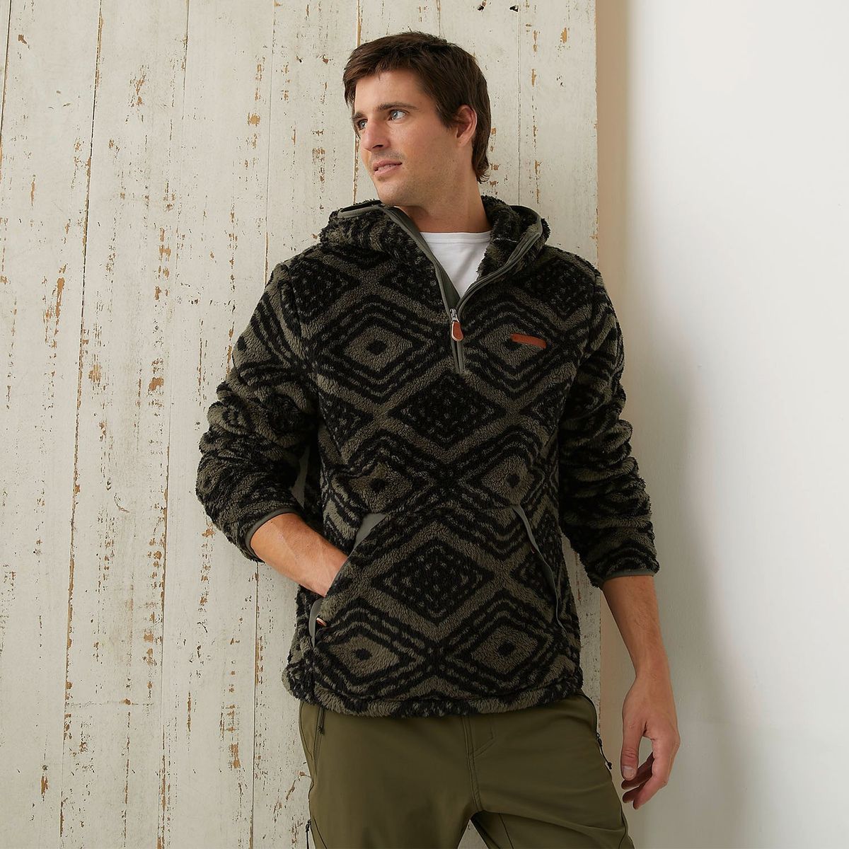 MOUNTAIN GEAR - Polerón Deportivo Hombre Mountain Gear Sherpa con Capucha