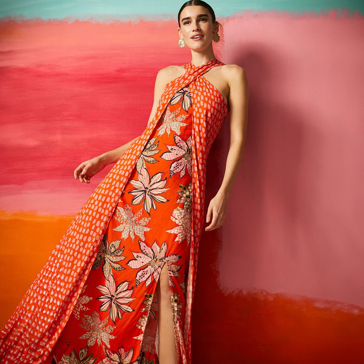 BASEMENT - Vestido Largo Lino Mujer Basement By Fran Larrain