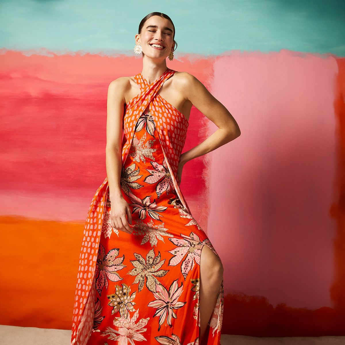 BASEMENT - Vestido Largo Lino Mujer Basement By Fran Larrain