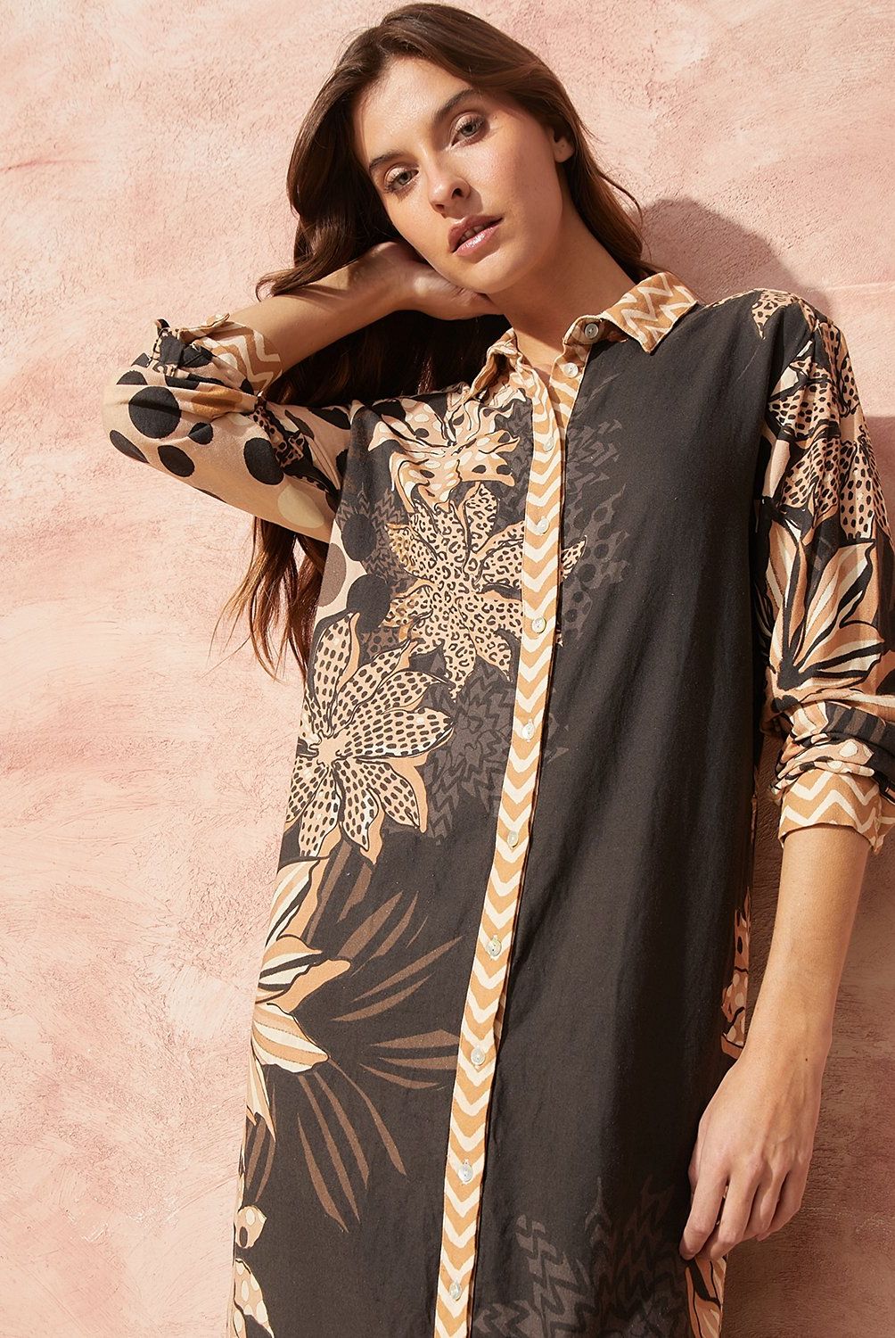BASEMENT - Vestido Largo Lino Mujer Basement By Fran Larrain