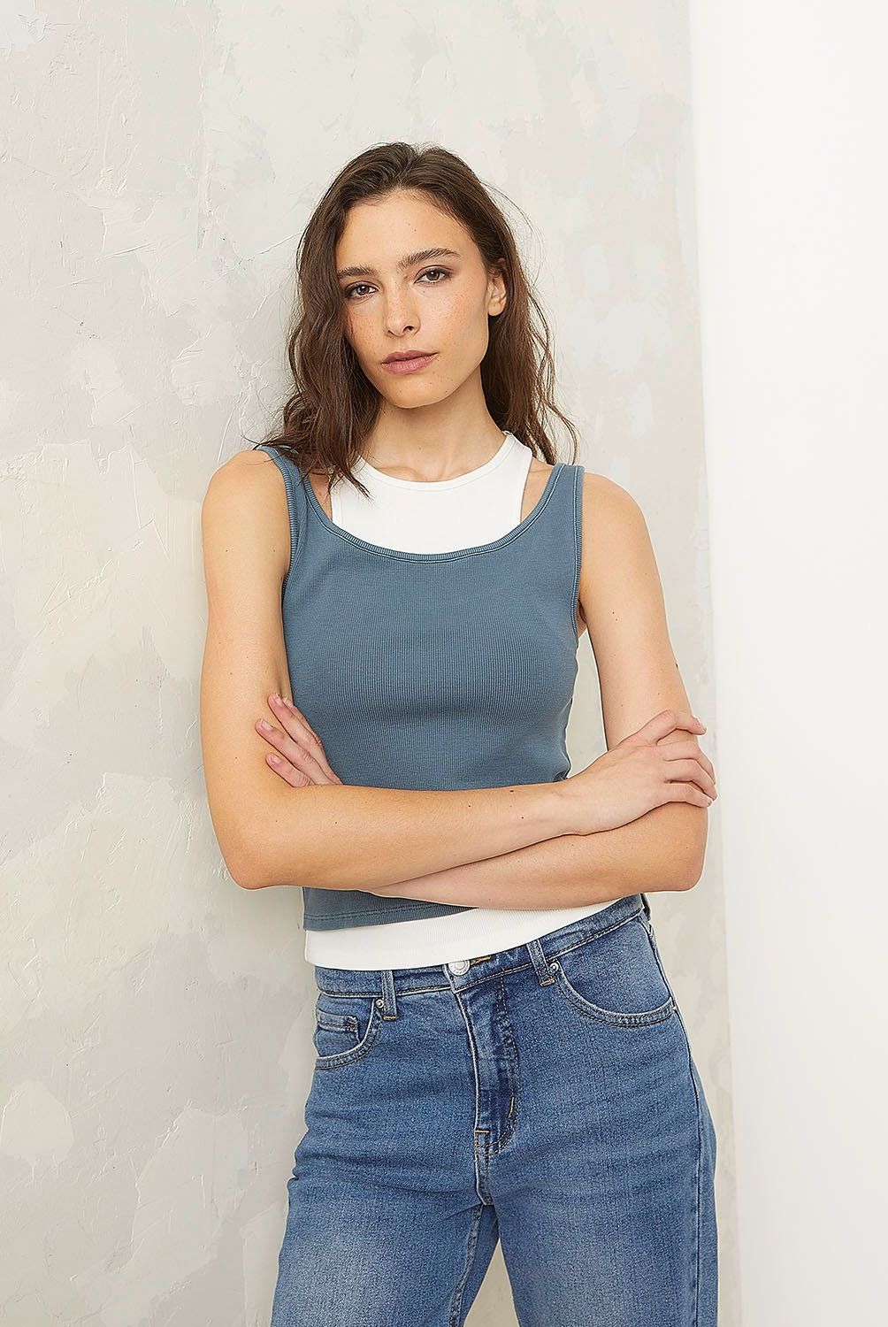 AMERICANINO - Polera Sin Mangas Americanino Mujer Algodón Casual