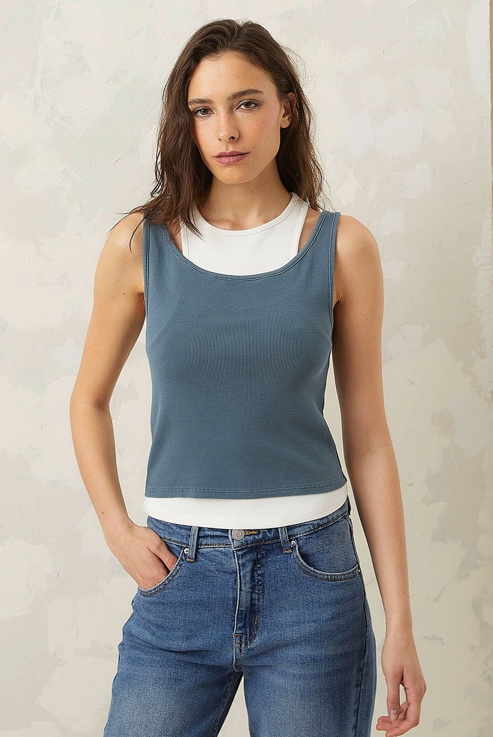 AMERICANINO - Polera Sin Mangas Americanino Mujer Algodón Casual