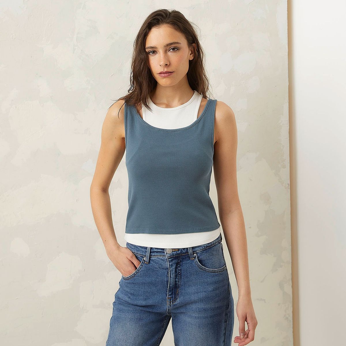 AMERICANINO - Polera Sin Mangas Americanino Mujer Algodón Casual