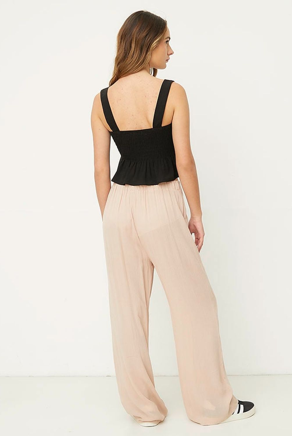 SYBILLA - Pantalón Wide Leg Tiro Alto Mujer Sybilla