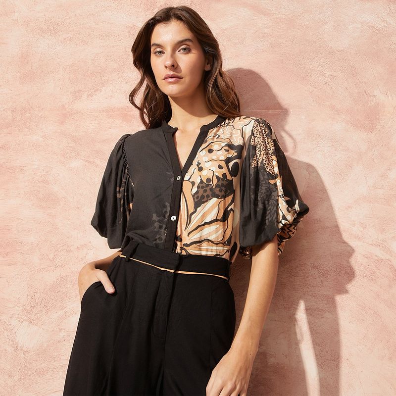 BASEMENT - Blusa Lino Mujer Basement By Fran Larrain