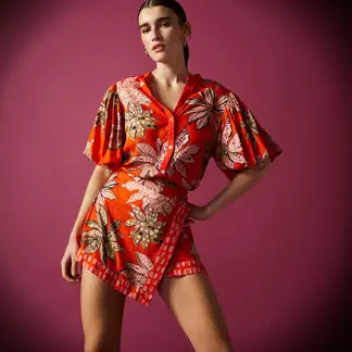BASEMENT - Short Falda Corta Lino Mujer By Fran Larrain