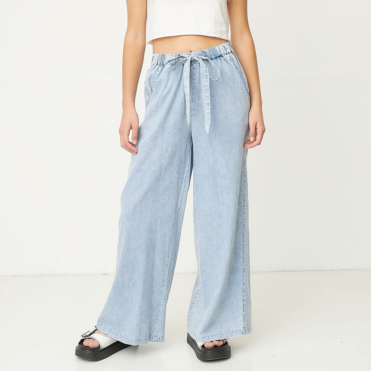 SYBILLA - Pantalón Wide Leg Tiro Alto Mujer Sybilla