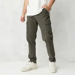 BEARCLIFF - Pantalón Cargo Hombre Slim Fit Algodón