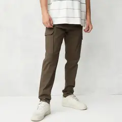 BEARCLIFF - Pantalón Cargo Slim Fit Algodón Hombre