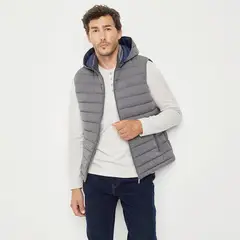 UNIVERSITY CLUB - Chaleco Parka Sin Mangas Hombre Con Capucha