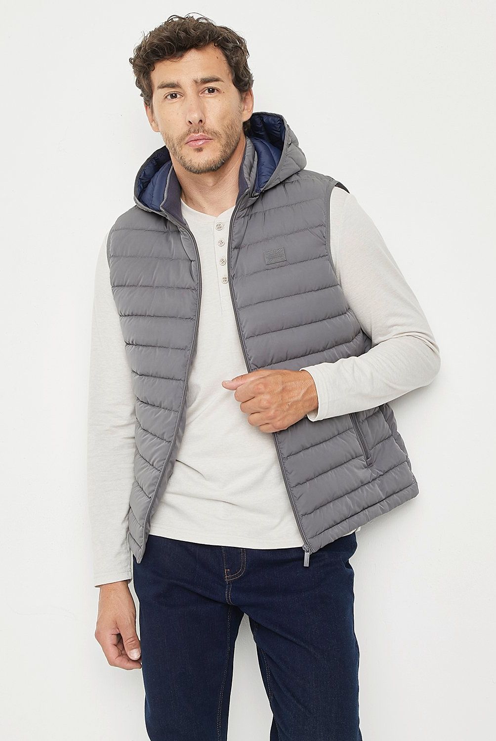 UNIVERSITY CLUB - Chaleco University Club Parka Sin Mangas Hombre Con Capucha