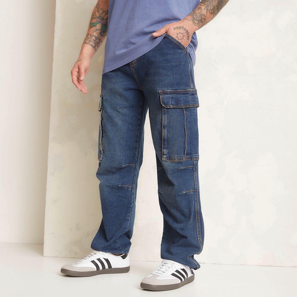 AMERICANINO - Jeans Cargo Americanino Algodón Hombre Multipocket