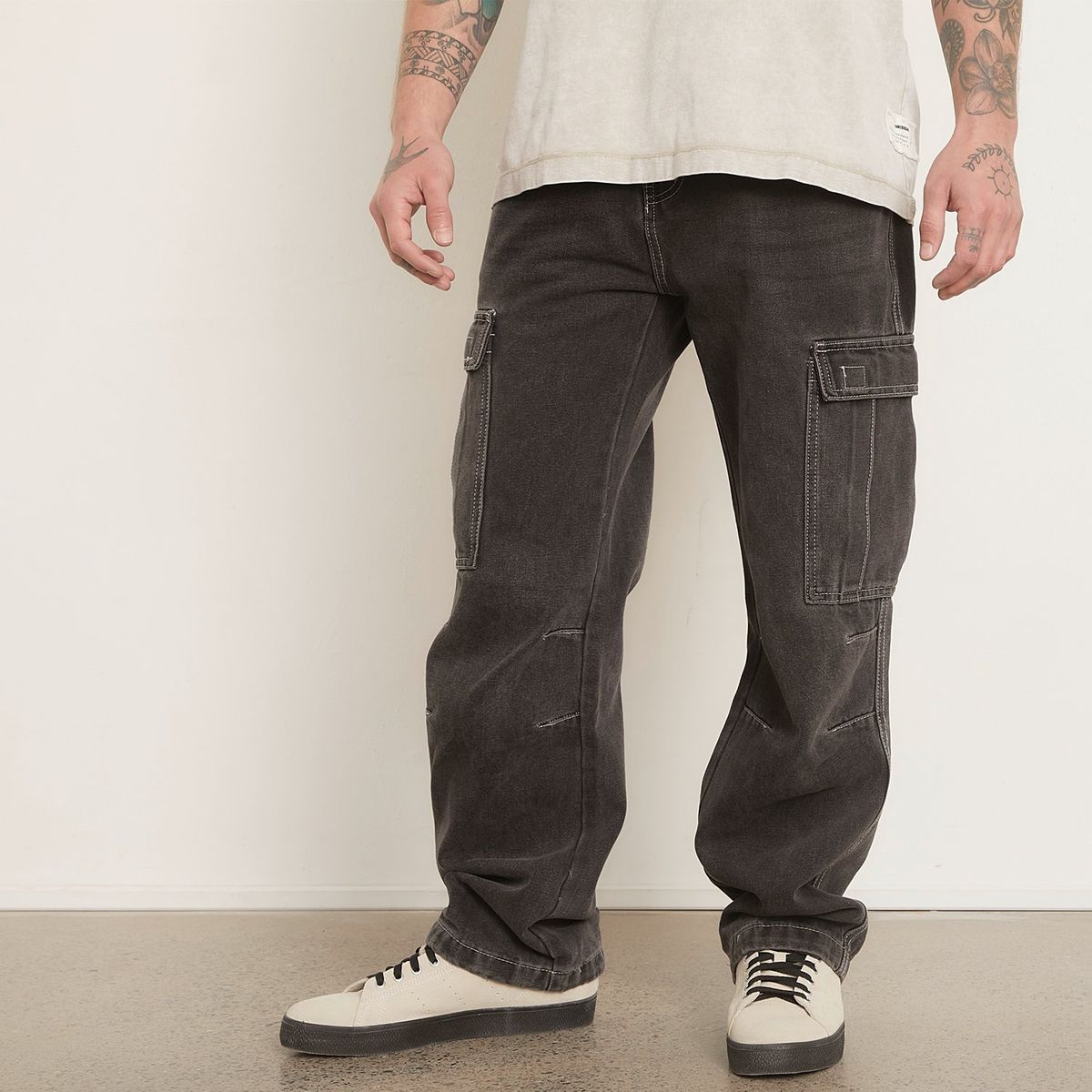 AMERICANINO - Jeans Americanino Cargo Casual Algodón Hombre Gris
