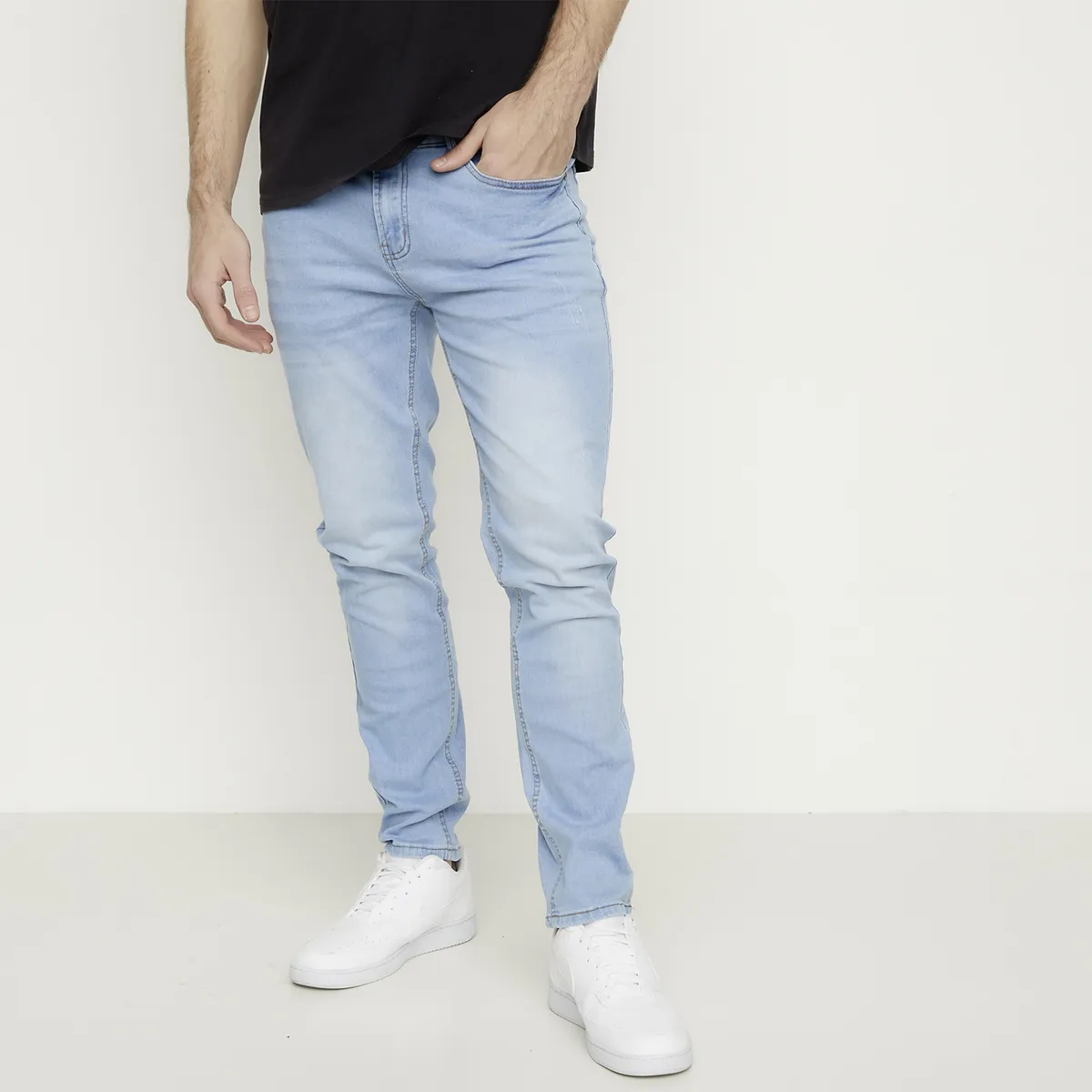 BEARCLIFF - Jeans Skinny Fit Bearcliff Hombre Algodón Tiro Regular