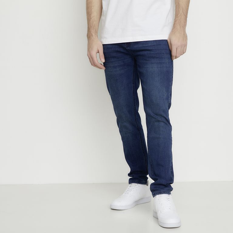 Jeans Skinny Fit Hombre Algodón Tiro Regular