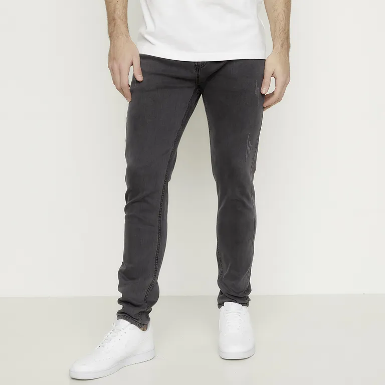 Jeans Skinny Fit Hombre Algodón Tiro Regular · Negro