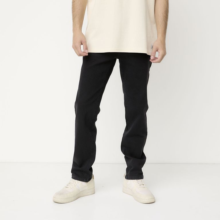Jeans Slim Fit Algodón Hombre Estilo Urbano · Negro
