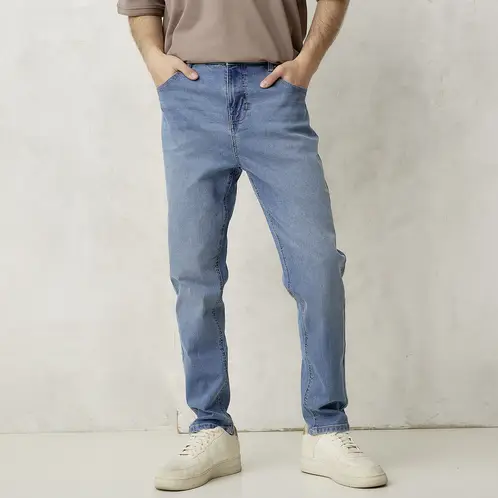 BEARCLIFF - Jeans Carrot Fit Casual Hombre Algodón