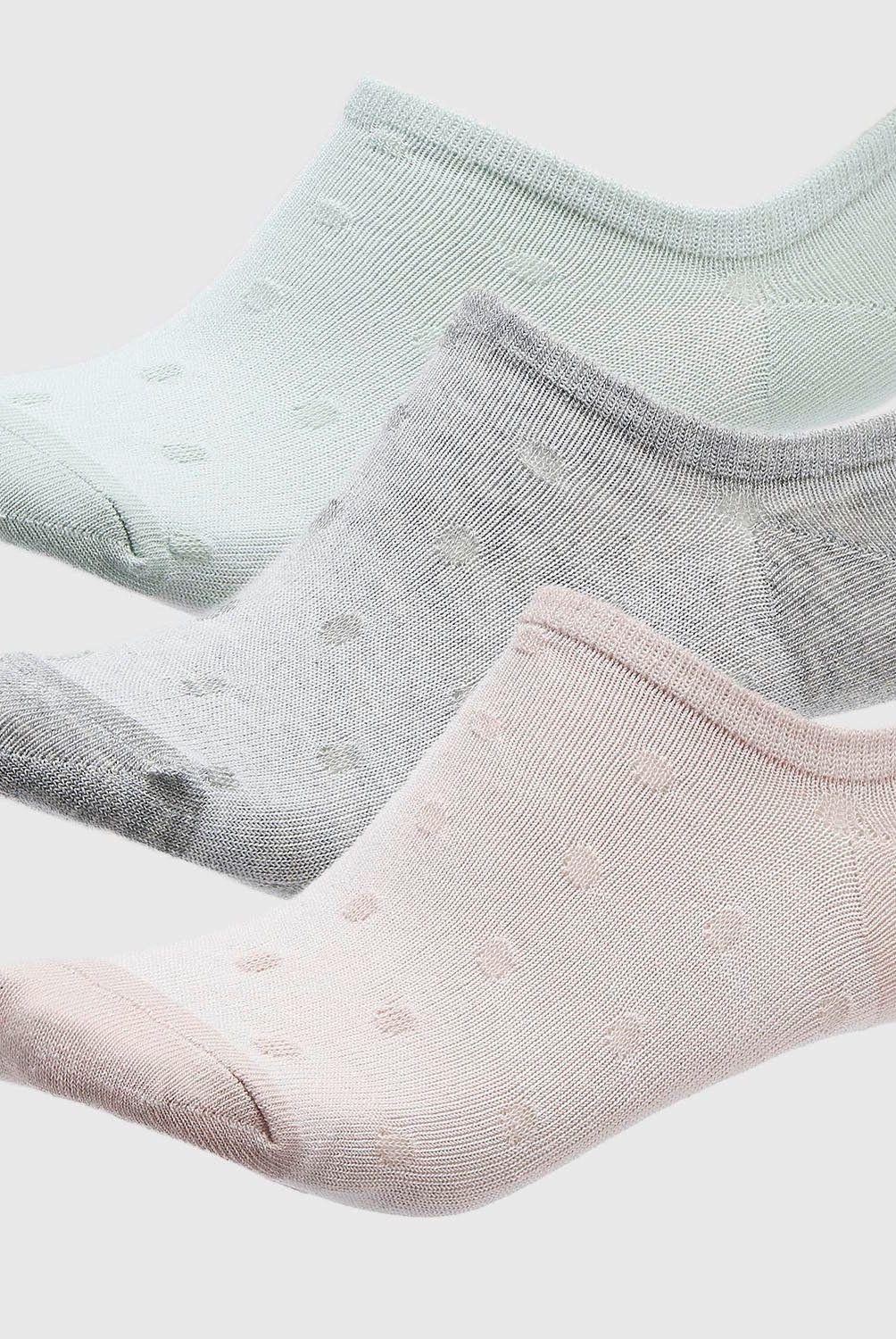 BLU - Blu Pack de 3 Calcetines Cortos Mujer Algodón