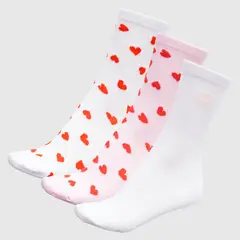 SYBILLA - Pack de 3 Calcetines Mujer Diseño Corazones