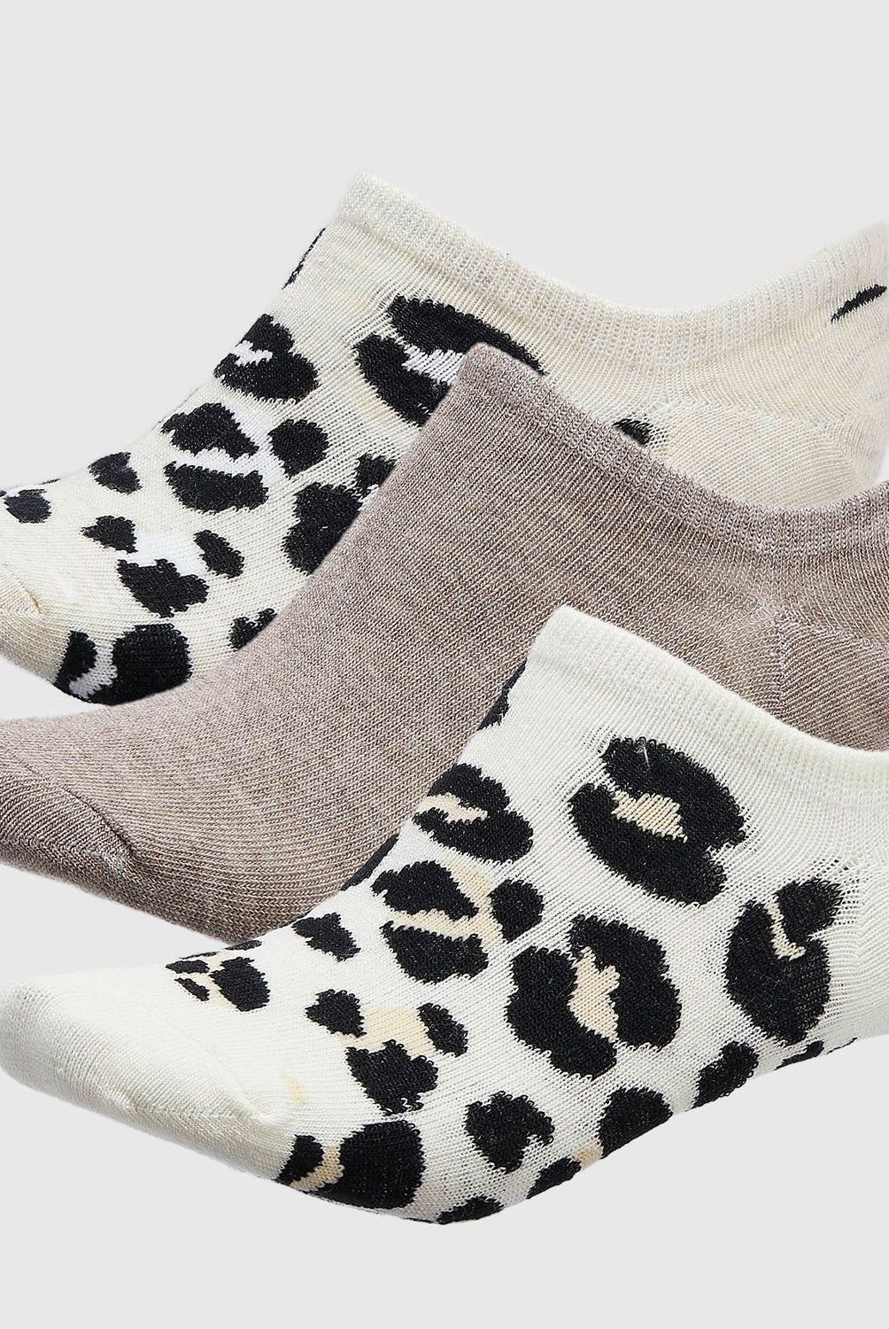 BLU - Pack de 3 Calcetines Cortos Blu Mujer Diseño Animal Print