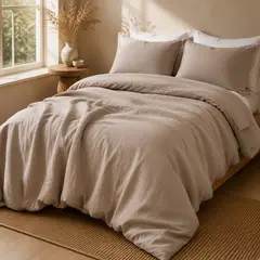 BASEMENT HOME - Funda Plumón Lino Con Fundas De Almohada