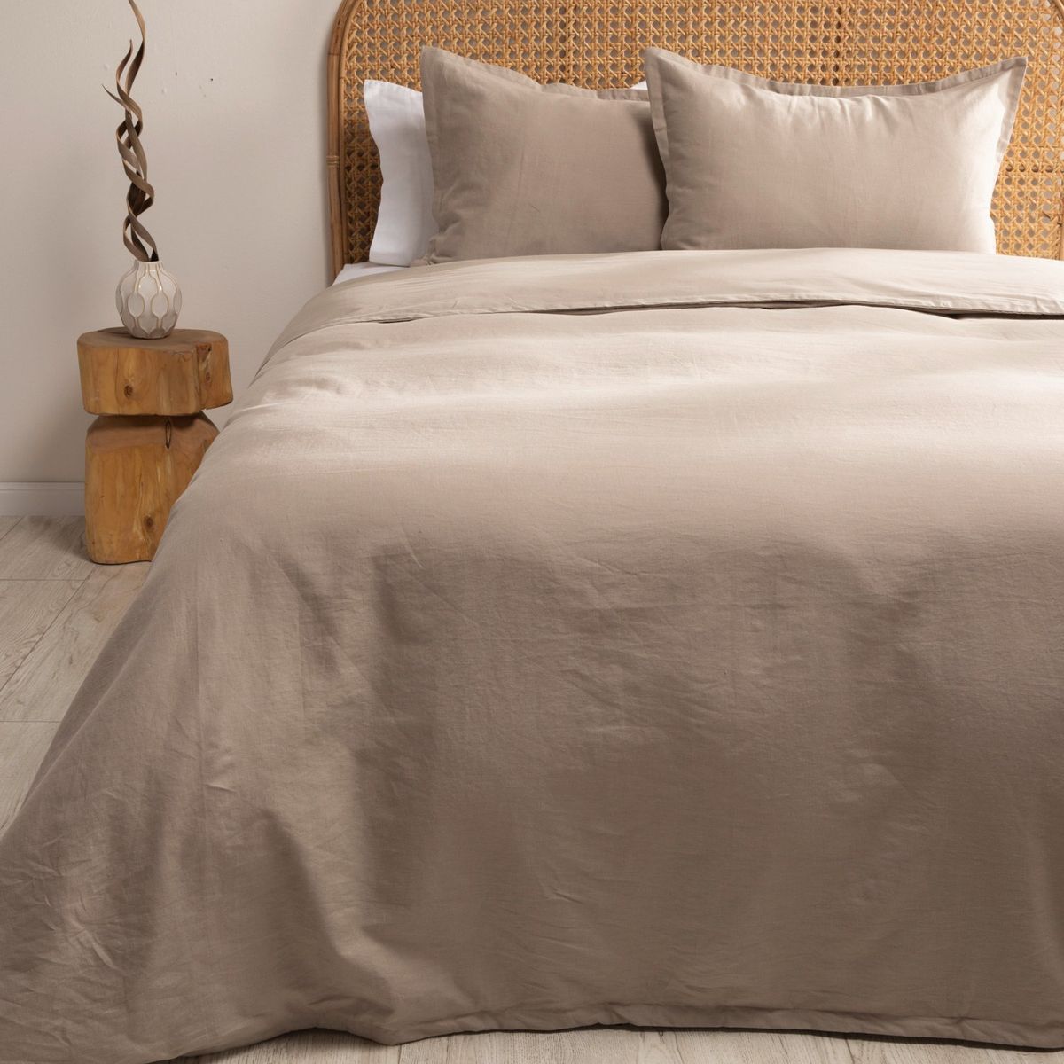 BASEMENT HOME - Funda Plumón Lino Con Fundas De Almohada Basement Home