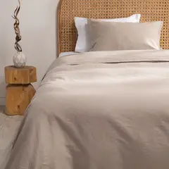 BASEMENT HOME - Funda Plumón Lino Con Fundas De Almohada