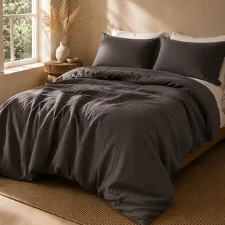 BASEMENT HOME - Funda Plumón Lino Con Fundas De Almohada
