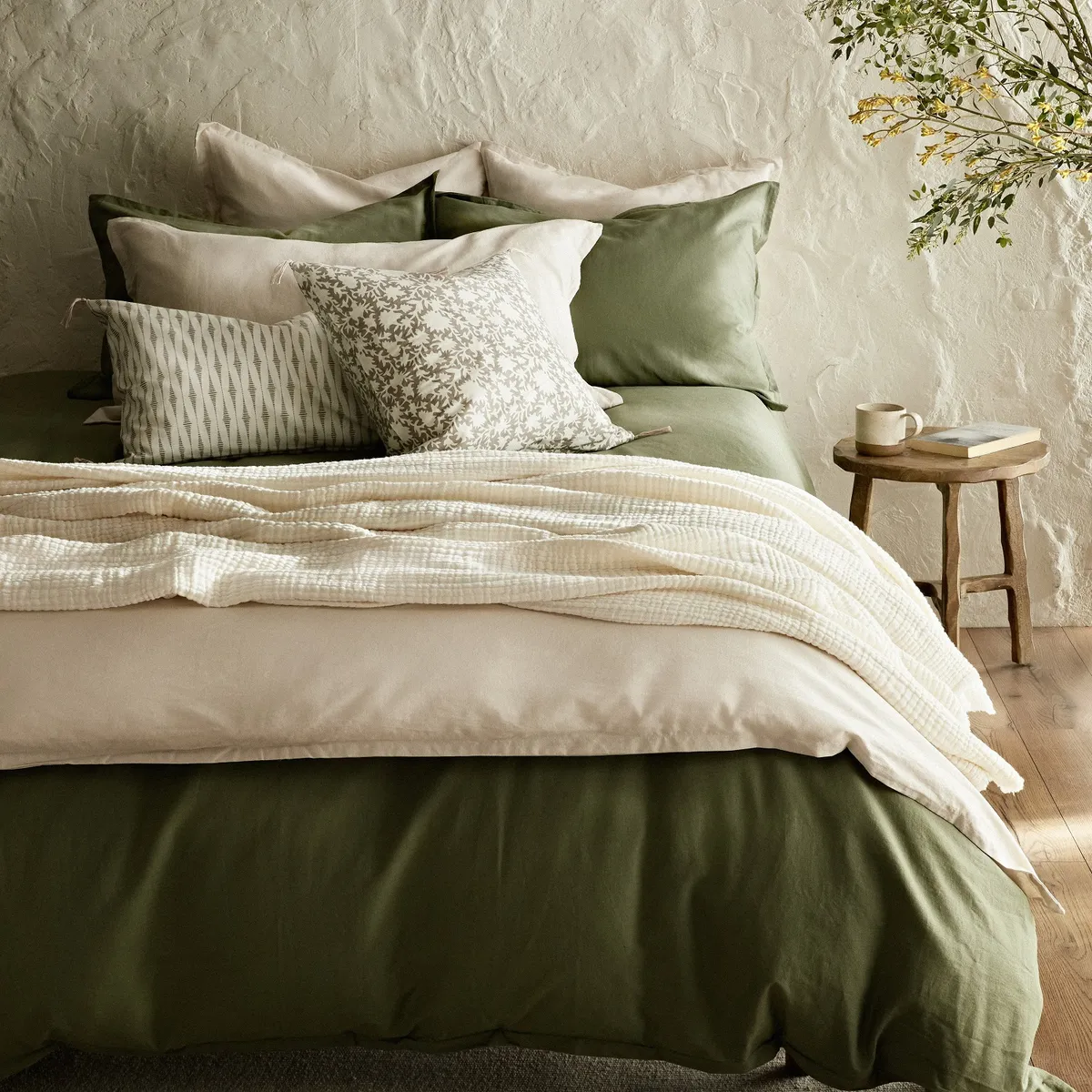 BASEMENT HOME - Funda Plumón Lino Con Fundas De Almohada Basement Home