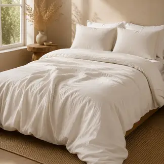 BASEMENT HOME - Funda Plumón Lino Con Fundas De Almohada