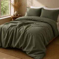 BASEMENT HOME - Funda Plumón Lino Con Fundas De Almohada