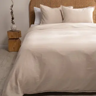 BASEMENT HOME - Funda Plumón Lino Con Fundas De Almohada