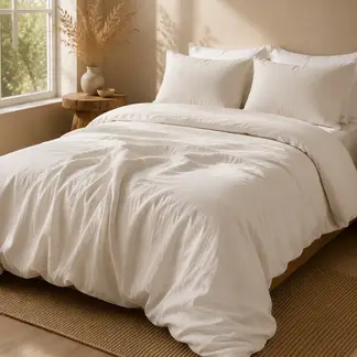 BASEMENT HOME - Funda Plumón Lino Con Fundas De Almohada