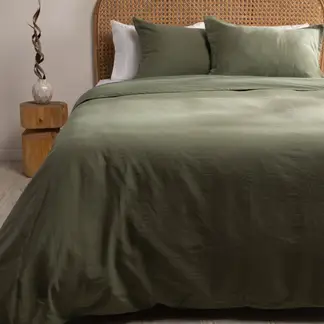 BASEMENT HOME - Funda Plumón Lino Con Fundas De Almohada