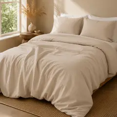 BASEMENT HOME - Funda Plumón Lino Con Fundas De Almohada