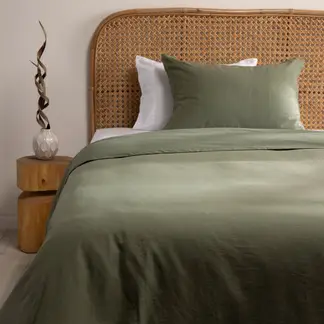 BASEMENT HOME - Funda Plumón Lino Con Fundas De Almohada