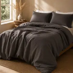 BASEMENT HOME - Funda Plumón Lino Con Fundas De Almohada
