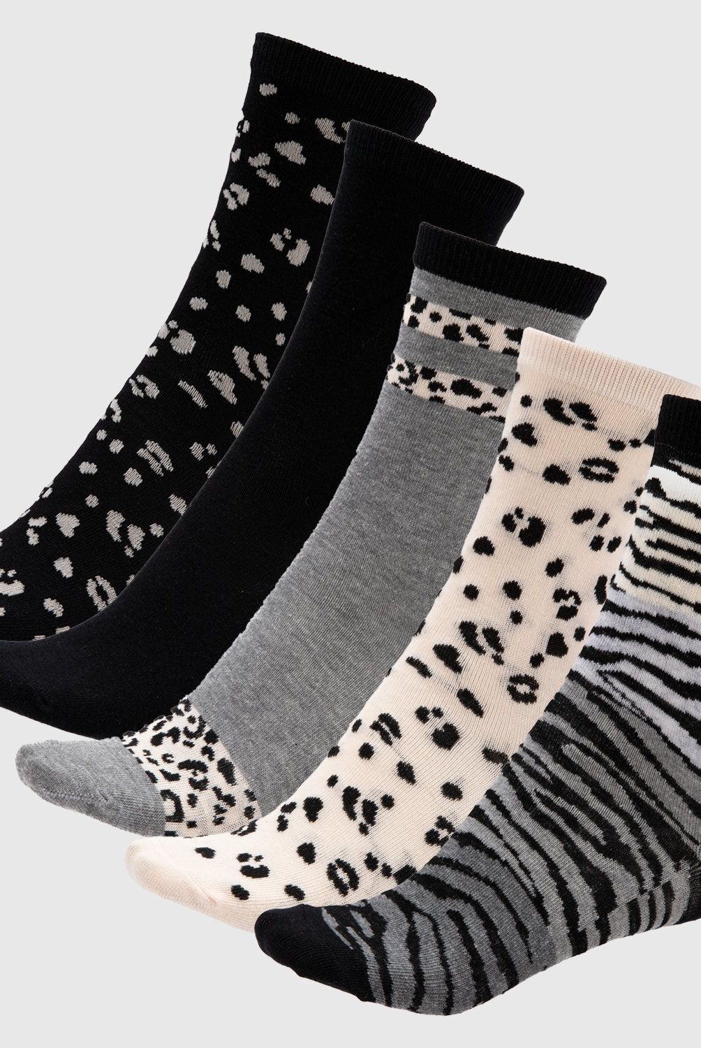 SYBILLA - Calcetines Sybilla Pack de 5 Medias Mujer Diseño Animal Print