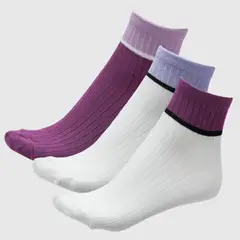 BLU - Calcetines Mujer Pack de 3 Medias Diseño con puño acanalado