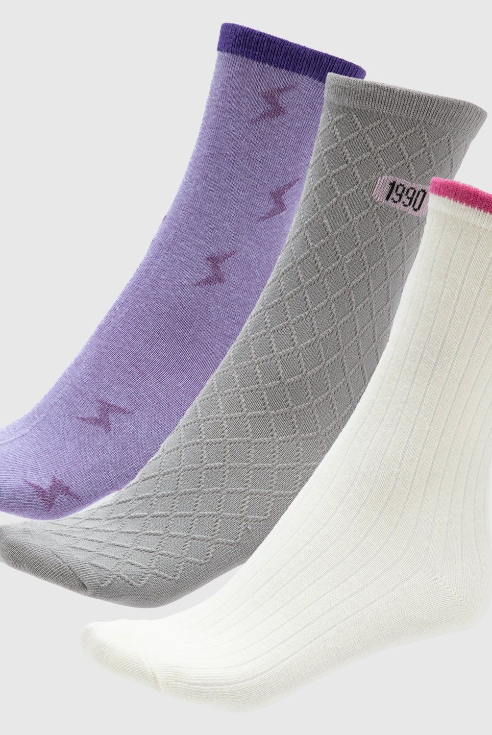 SYBILLA - Calcetines Sybilla Pack de 3 Mujer Diseño con Textura