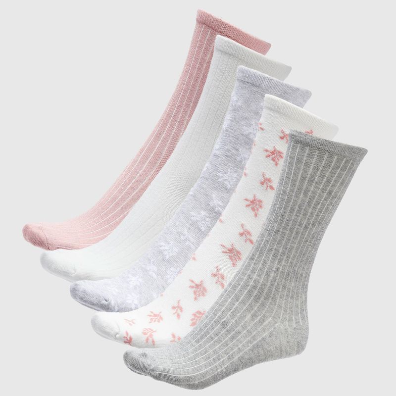 BLU - Pack de 5 Medias Mujer Blu Diseño Liso y Flores