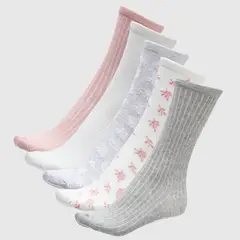 BLU - Pack de 5 Medias Mujer Diseño Liso y Flores