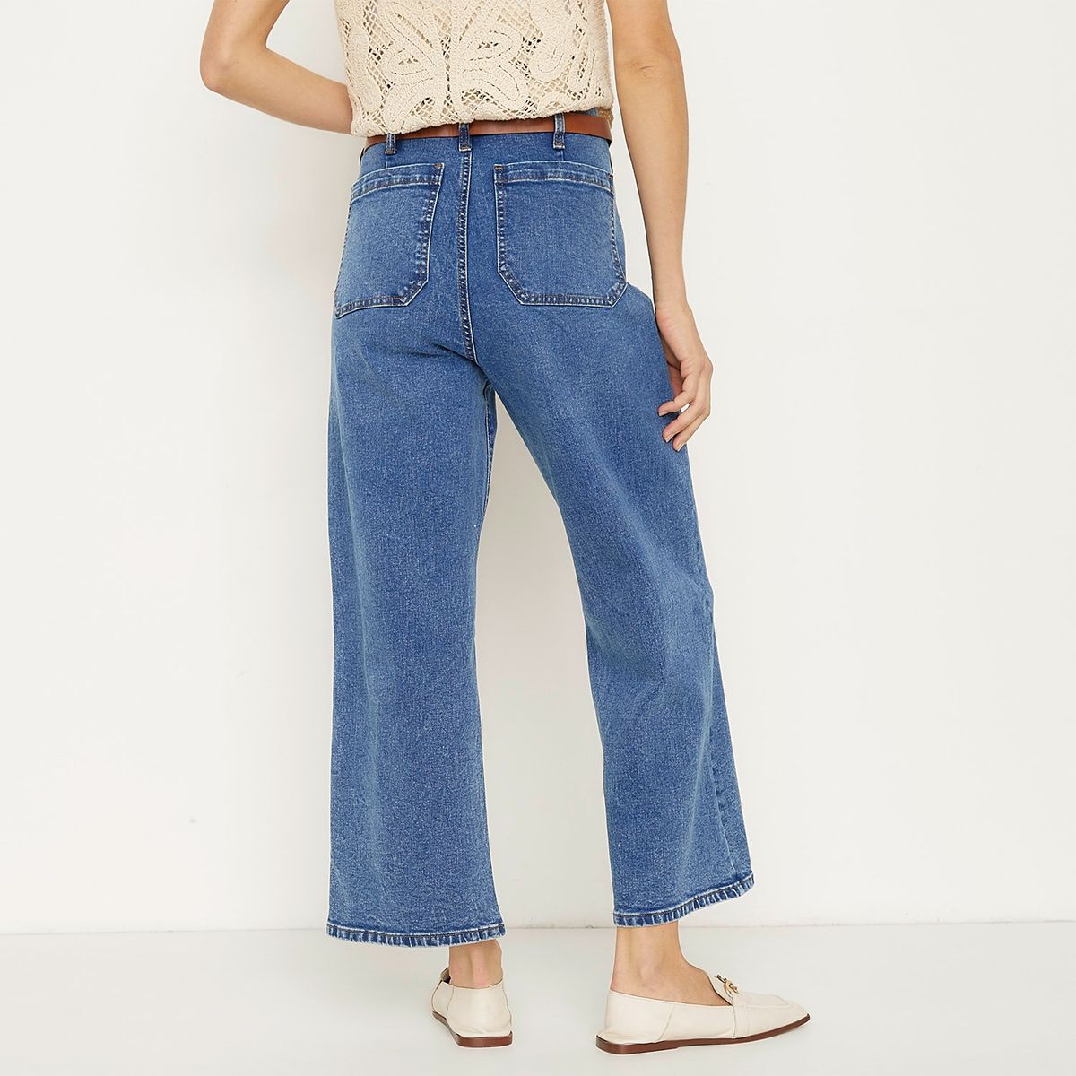 APOLOGY - Jeans Flare Apology Tiro Medio Mujer Algodón