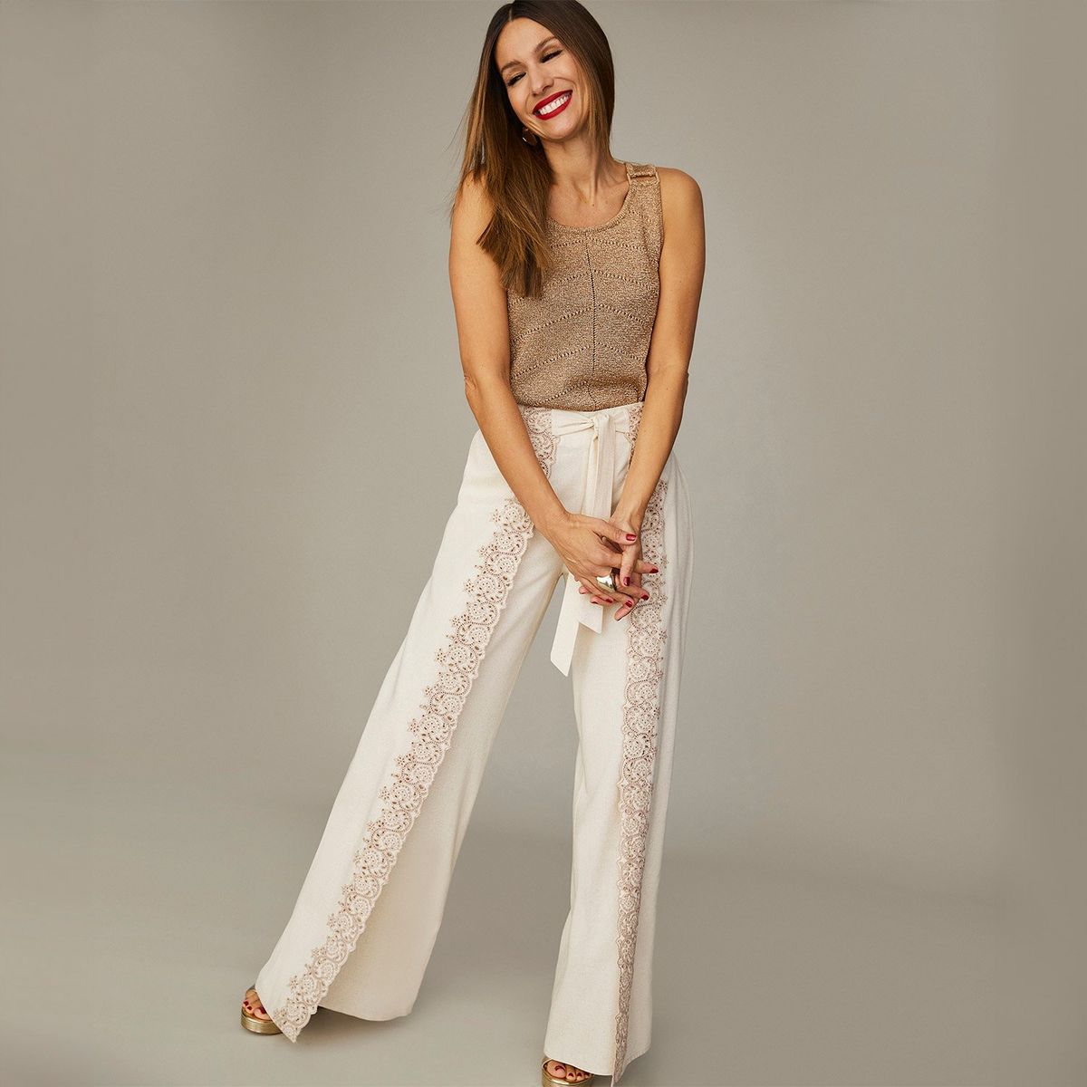 APOLOGY - Pantalón Palazzo Tiro Alto Mujer Apology Por Pampita