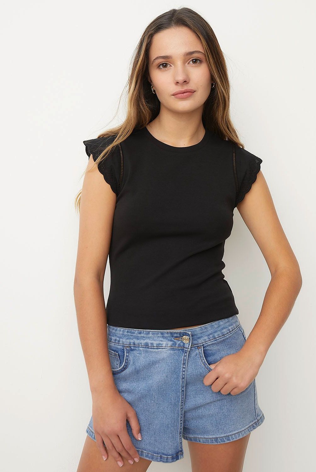 SYBILLA - Polera Sybilla Sin Mangas Algodón Diseño Liso Mujer