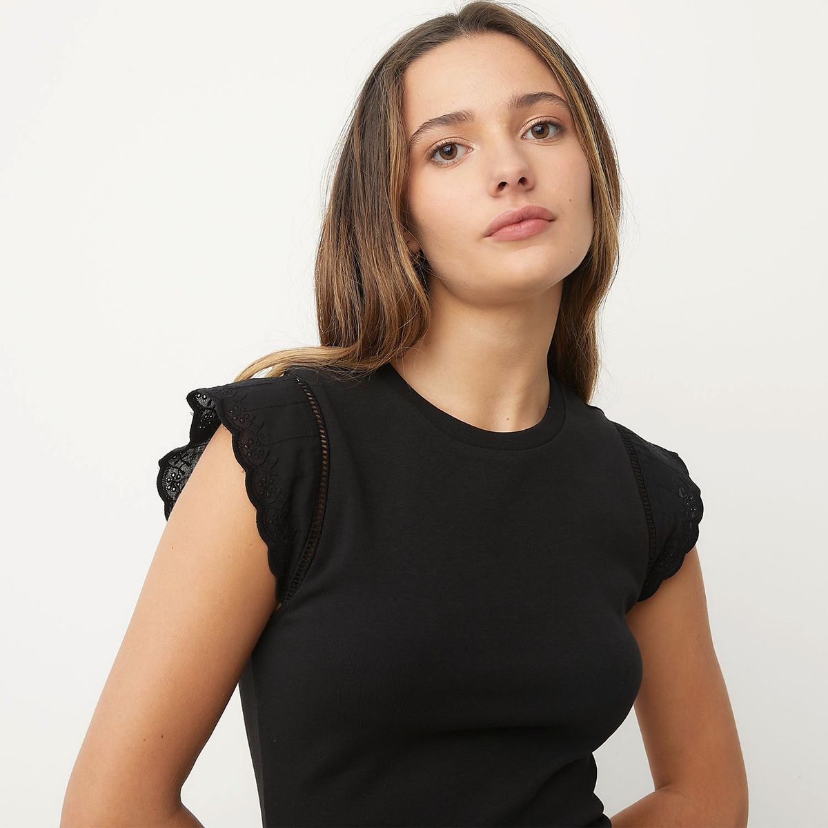 SYBILLA - Polera Sybilla Sin Mangas Algodón Diseño Liso Mujer