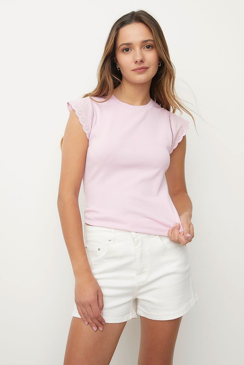 SYBILLA - Polera Sybilla Sin Mangas Algodón Diseño Liso Mujer